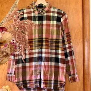 Madewell Classic Flannel Cotton Button Shirt Top